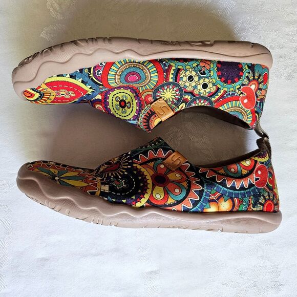 UiN U I N Colorful Pattern Psychedelic Canvas Shoes sz 10 - Picture 9 of 10